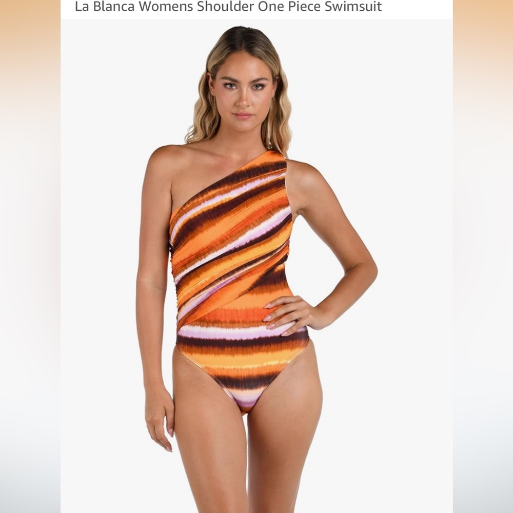 La Blanca Island Goddess One Shoulder One Piece Swim Suit - NWT size 12